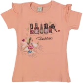 Kız Çocuk Taşlı Baskılı Tişört  BGL-ST04450 - 2