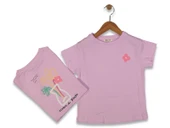 Kız Çocuk Çiçek Baskılı Tişört BGL-ST04451 - 2