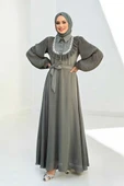Pilise Kol Detaylı Elbise 3949 Mint - 1