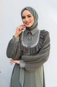 Pilise Kol Detaylı Elbise 3949 Mint - 4