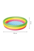 Bw51104 Şişme Taban 3 Halkalı Yuvarlak Çocuk Havuzu 102x25cm Kutulu - 4