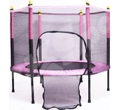 Fileli Büyük Boy Trambolin 140 cm Çap Korumalı Kolay Kurulum  Pembe CKS131 - 5