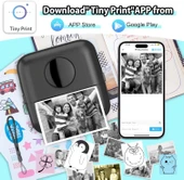 Mini Fotoğraf Resim Yazıcı Kablosuz Etiket Yazıcı Baskı Makinesi Ios Android Uyumlu Termal Printer - 2