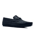 GOLDEN SHOES Siyah Desenli Hakiki Deri Günlük Erkek Loafer Ayakkabı - 1