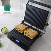 Homend Grilliant 1343H Cam Yüzeyli, 5 Hazır Programlı, Döküm Plakalı, Led Ekranlı Konuşan Tost ve Izgara Makinesi - 4
