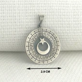 925 Ayar Gümüş Türk Boyları Simgeli Ayyıldız Kolye Ucu - 3