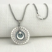 925 Ayar Gümüş Türk Boyları Simgeli Ayyıldız Kolye - 1