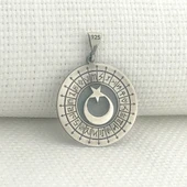 925 Ayar Gümüş Türk Boyları Simgeli Ayyıldız Kolye Ucu - 1