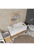 ROZBO MOBİLYA Calia 120 cm Banyo Dolabı Takımı - Alt Dolap, Üst Modül ve Lavabo Dahil - 4