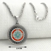 Oğuz Kağan Mührü 925 Ayar Gümüş Türk Boyları Simgeli Kral Zincir Kolye thumbnail 3