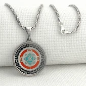 Oğuz Kağan Mührü 925 Ayar Gümüş Türk Boyları Simgeli Kral Zincir Kolye thumbnail 1