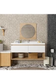 ROZBO MOBİLYA Calia 120 cm Banyo Dolabı Takımı - Alt Dolap, Üst Modül ve Lavabo Dahil - 1
