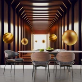 3D Ahşap Tünel Duvar Kağıdı Baskı thumbnail 5