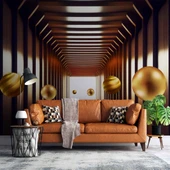 3D Ahşap Tünel Duvar Kağıdı Baskı thumbnail 1