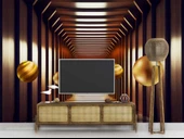 3D Ahşap Tünel Duvar Kağıdı Baskı thumbnail 3