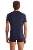Kom Enzo Bisiklet Yaka Modal Erkek Lacivert Tshirt - 3