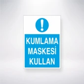 Kumlama Maskesi Kullan Sticker 20X28 Cm - 1