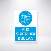 Yüz Siperliği Kullan Sticker 20X28 Cm - 1