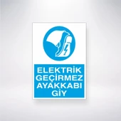 Elektrik Geçirmez Ayakkabı Giy Sticker 20X28 Cm - 1