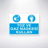 Toz ve Gaz Maskesi Kullan Sticker 20X28 Cm - 1