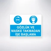 Gözlük ve Maske Takmadan İşe Başlama Sticker 20X28 Cm - 1
