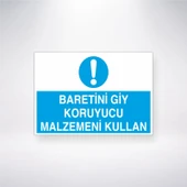 Baretini Giy Koruyucu Malzemeni Kullan Sticker 20X28 Cm - 1