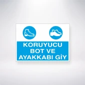Koruyucu Bot ve Ayakkabı Giy Sticker 20X28 Cm - 1