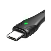Mcdodo CA-6661 Type-C To Type-C Pd Qc4.0 LED Işıklı Örgü Kablo 2m 3A Siyah - 4