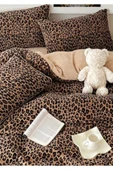 Sheri Home YENİ Çarşaflı Leopar Desen Çift Kişilik Nevresim Takımı Tr888736636557721 - 1