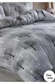 Sheri Home Basic Gri Ağaç Çift Taraflı Çift Kişilik Nevresim Takımı 200x220 %100 PamukTreescastle0288 thumbnail 2