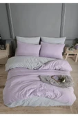 Sheri Home Lilac Düz Desen Çarşafı Lastikli Çift Kişilik Nevresim Takımı 200x220 %100 Pamuk01453020 - 1