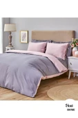 Sheri Home Basic Gül Kurusu Koyu Gri Nevresim Takımı Çift Taraflı Çift Kişilik - 4