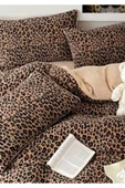 Sheri Home YENİ Çarşaflı Leopar Desen Çift Kişilik Nevresim Takımı Tr888736636557721 - 2