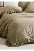 Sheri Home Tekstil Çift Fırfırlı Santorini Vintage Nevresim Takımı - Akdeniz Yeşili - 2