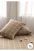 Sheri Home Jersey Golden Kare Çizgi Tek Kişilik Nevresim Seti 160 X 220bej0210639 - 3