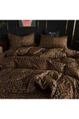 Sheri Home Tekstil Mocha Leopar Desen Lastikli Çarşaf Çift Kişilik Nevresim Takımı King8892219694888 thumbnail 6
