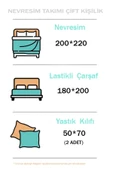 Sheri Home Tekstil Bahar Mavi Lastikli Çarşaflı Çift Kişilik Nevresim TakımıTr8887366365577 - 2