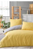 Sheri Home Çift Kişilik Ranforce Sarı Gri Çift Taraflı Nevresim Takımı - 1