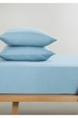 Sheri Home Blues Premium Soft Cotton Çift Kişilik Çarşaf Takımı BİGSİZE1888948 - 1