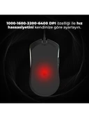 Lenovo Lecoo MS108 Kablolu RGB LED Aydınlatmalı 6400DPI 7 Tuşlu Gaming Mouse Siyah - 8