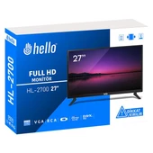 Hello HL-2700 27'' Audio IN-RCA-VGA-HDMI-USB 12 Volt Adaptörlü Full HD Led Monitör - 6