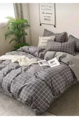 Sheri Home Basic Kare Çizgi Çift Kişilik Nevresim Seti 0210639 - 1