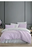 Sheri Home Lilac Düz Desen Çarşafı Lastikli Çift Kişilik Nevresim Takımı 200x220 %100 Pamuk01453020 - 2