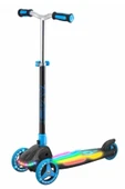 3 Tekerlekli Katlanabilir Rainbow Blast Işıklı Mavi Scooter ile Her Yolculuk Bir Renk Şöleni! - 4