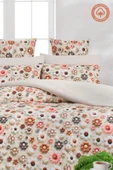 Sheri Home Tekstil YENİ Lastikli Çarşaflı Çift Kişilik Nevresim Takımı 3D BASKI KUMAŞ | BEJflowers88 thumbnail 3