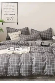 Sheri Home Basic Kare Çizgi Çift Kişilik Nevresim Seti 0210639 - 3