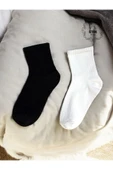 12 Çift Unisex Kolej Çorap - 1