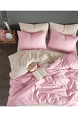Sheri Home Tekstil Çarşaflı Tek Kişilik Nevresim Takımı | Pudra Bej - 1