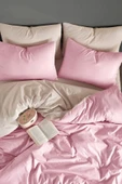 Sheri Home Tekstil Çarşaflı Tek Kişilik Nevresim Takımı | Pudra Bej - 2