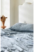 Sheri Home Tekstil Naturel 2' Li Yastık Kılıfı 100% Organik Pamuk -shine Blue - 3